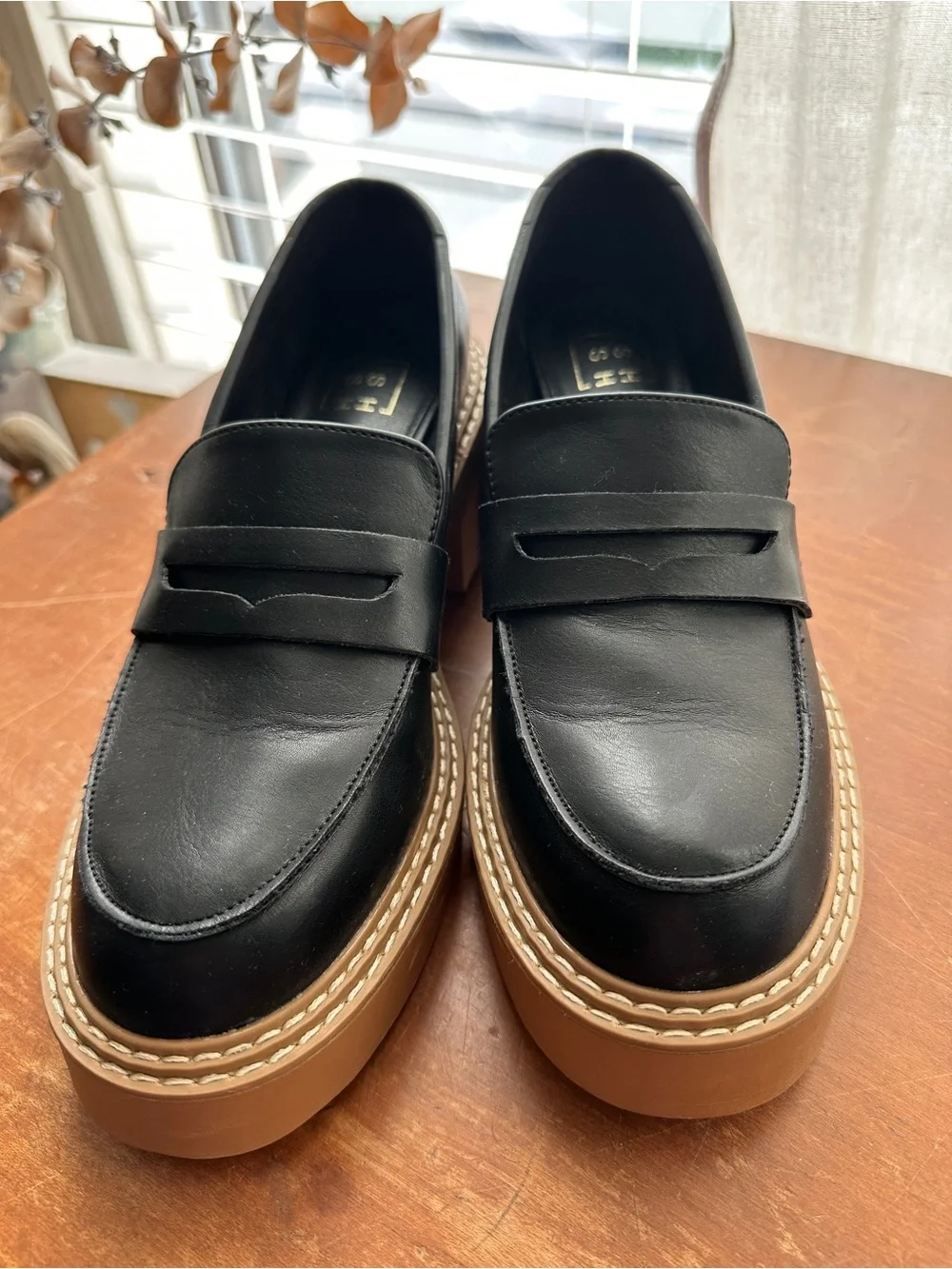 ShuShop Tabatha Black Platform Loafers